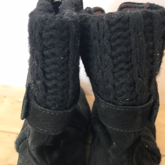 Aquatalia black leather front zip wedge boots booties size 10 - Picture 8 of 12